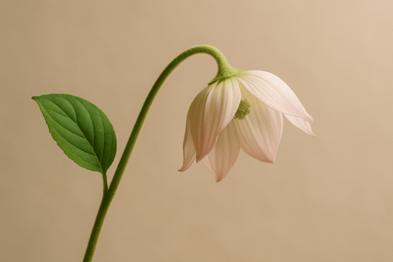 Close-up of a softly drooping flower beginning to recover, symbolizing real-life supplement success and natural health renewal