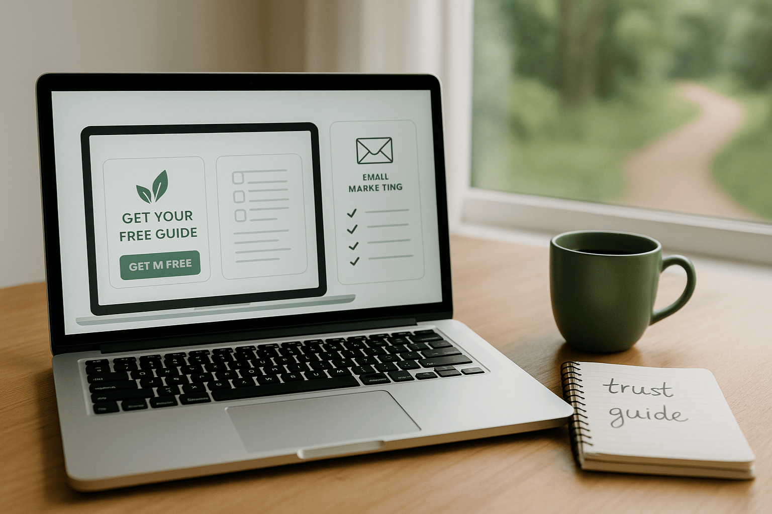 Laptop with wellness dashboard for trust-based business
